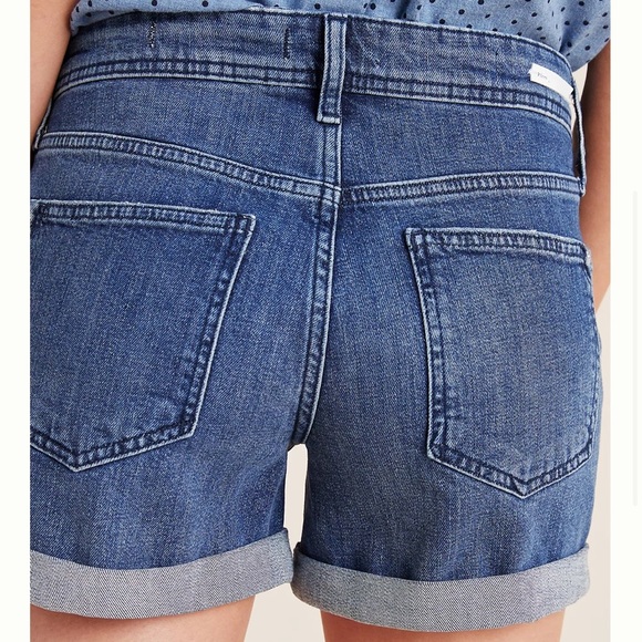 Pilcro and Letterpress Anthropology High-Rise Slim Boyfriend Denim Shorts 27 - Picture 3 of 15